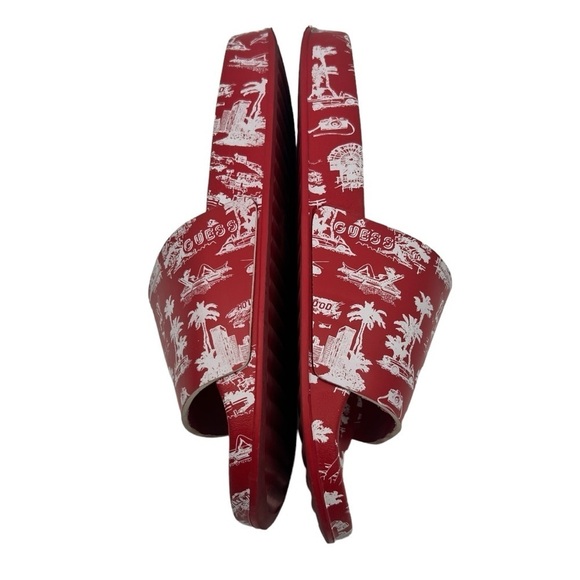 GUESS Red Savan Platform Slip On Slide Sandals Size 8 Women’s - Picture 6 of 9